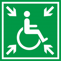 Знак на пленке фотолюминесцентный «Место сбора инвалидов»
