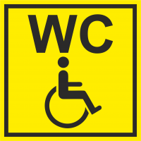 Знак на пленке «Туалет для инвалидов»