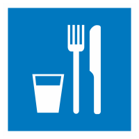 Знак на пластике светоотражающий D-01 «Пункт приема пищи» 