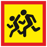 Знак на пленке «Перевозка детей» с клейкой лицевой стороной