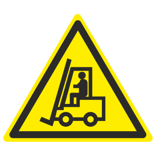 Знак на металле W-07 «Внимание! Автопогрузчик»  