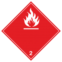 Знак на металле 2.3 «Легковоспламеняющиеся газы» (белые буквы)  