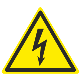 Знак на пластике фотолюминесцентный W-08 «Опасность поражения электрическим током» 