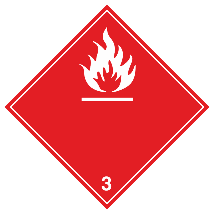Знак на металле 3.2 «Легковоспламеняющиеся жидкости» (белые буквы)