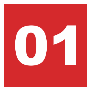 Знак на пластике «При пожаре звонить 01» (красный фон) 