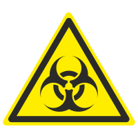 Знак на металле W-16 «Осторожно. Биологическая опасность (инфекционные вещества)»  