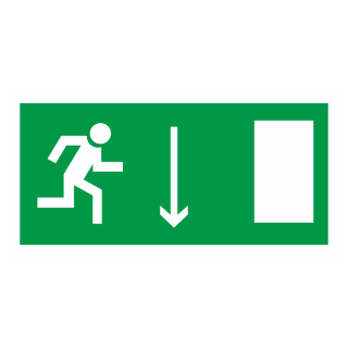 Знак на пленке фотолюминесцентный E-09 «Указатель двери эвакуационного выхода (правосторонний)»