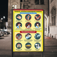 Плакат по «правилам поведения профилактики коронавирусной инфекции» формата А0