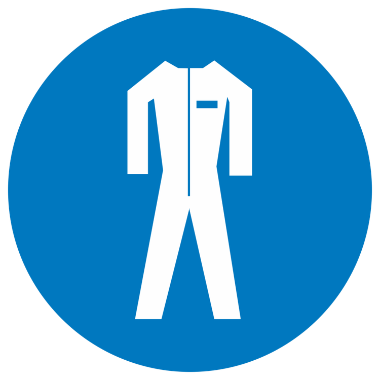 Знак на пленке M-07 «Работать в защитной одежде»