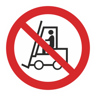 Знак на пленке фотолюминесцентный P-07 «Запрещается движение средств напольного транспорта»