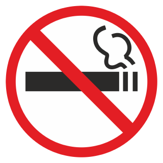Знак на металле фотолюминесцентный «Не курить» (ГОСТ)  