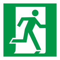 Знак на металле светоотражающий E-01-02 «Выход здесь (правосторонний)»  