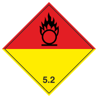 Знак на металле 5.2 «Органические пероксиды» (чёрные буквы)  