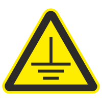 Знак на металле «Заземление» треугольный (сторона треугольника 50 мм, комплект из 20 шт)  