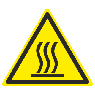 Знак на металле W-26 «Осторожно. Горячая поверхность»  