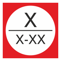 Знак на пленке «Категория помещения» квадратный (красное исполнение)