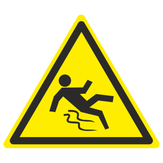 Знак на металле W-28 «Осторожно. Скользко»  