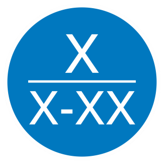 Знак на пленке «Категория помещения» круглый (синее исполнение)