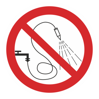 Знак на пленке фотолюминесцентный P-17 «Запрещается разбрызгивать воду»