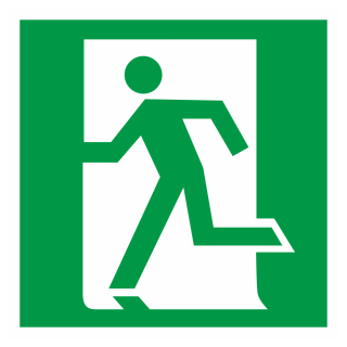 Знак на пластике светоотражающий E-01-01 «Выход здесь (левосторонний)» 