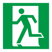 Знак на пластике светоотражающий E-01-01 «Выход здесь (левосторонний)» 