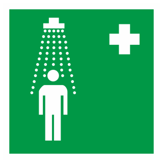 Знак на пленке фотолюминесцентный EC-03 «Пункт приема гигиенических процедур (душевые)»