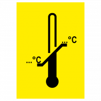 Манипуляционный знак на пленке «Ограничение температуры» 