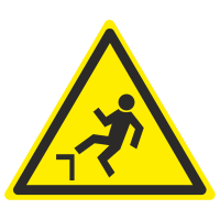 Знак напольный фотолюминесцентный «Осторожно. Возможно падение с высоты»