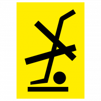 Манипуляционный знак на пленке «Здесь поднимать тележкой запрещается»