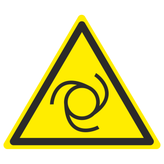 Знак на металле светоотражающий W-25 «Внимание. Автоматическое включение (запуск) оборудования»  